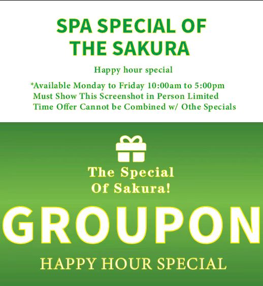 Spa Special of the Sakura - Happy Hour Special